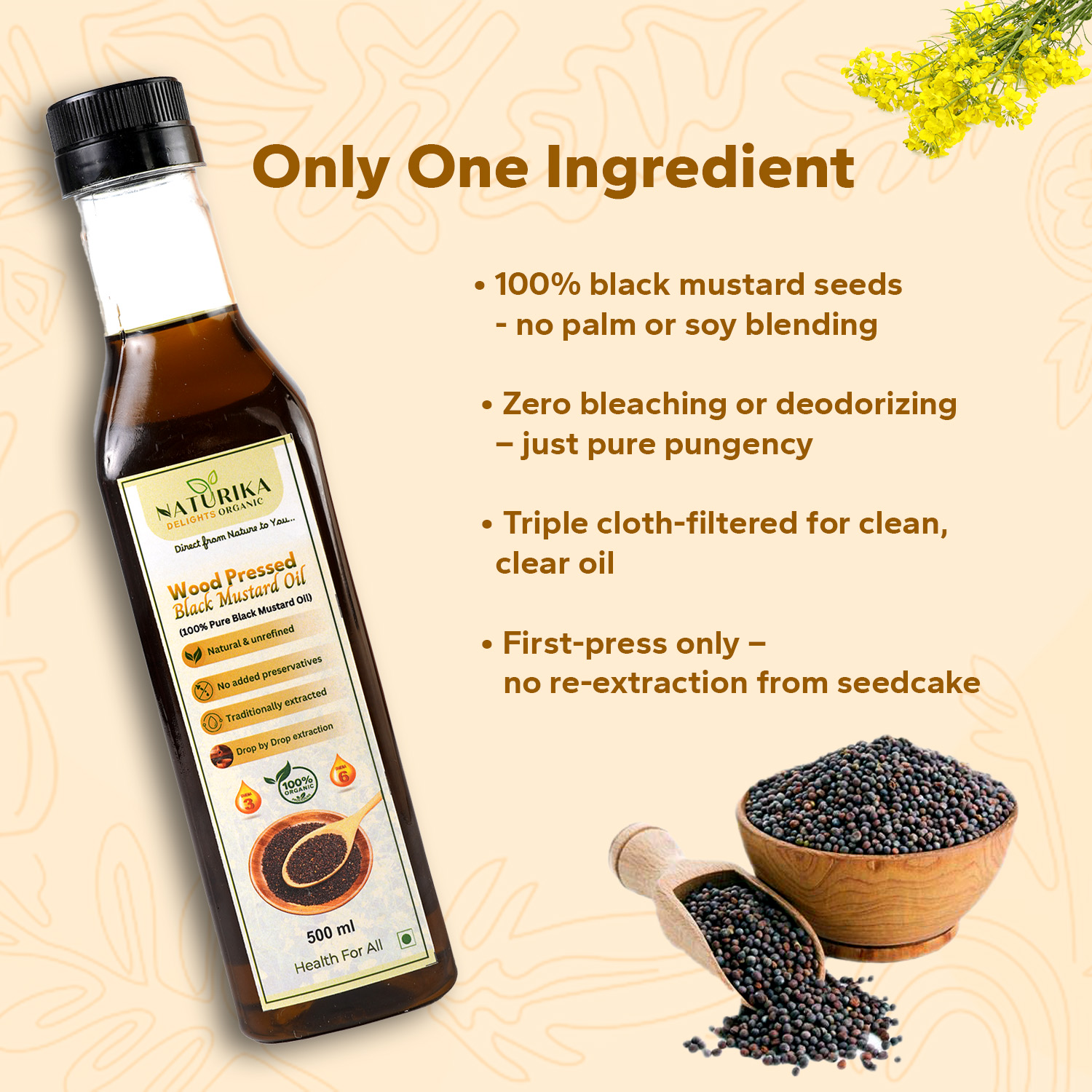 Wood Pressed Black Mustard Oil - Image 5